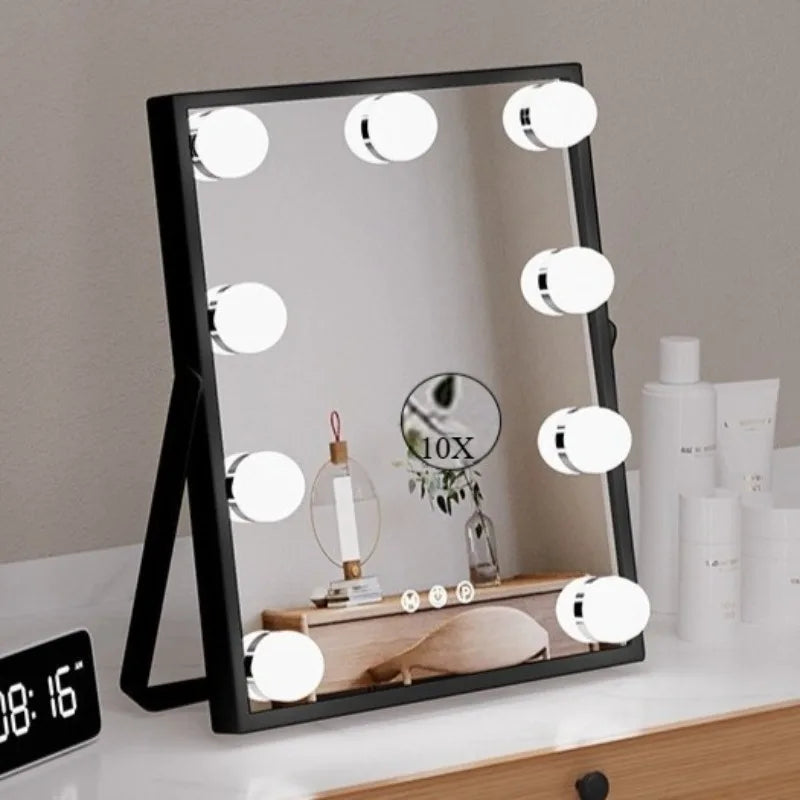 Smart Makeup Mirrors Adjustable Desktop Fill Light Led Mirrors with Magnetic Attraction Magnifying Glass Bedroom Decorations