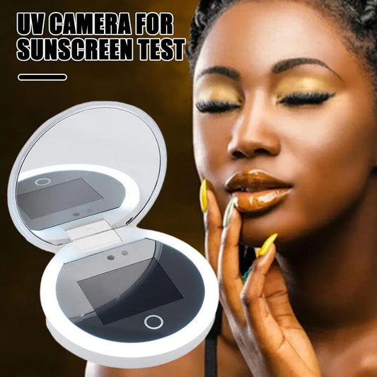 Intelligent Sunscreen UV Makeup Mirror Handheld LED Girl Beauty Makeup Mirror Portable Charging Eye Protection Smart Mirror