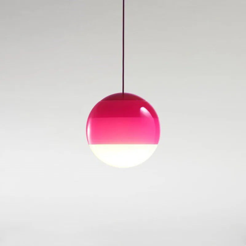Nordic Gradient Colorful Pendant Light Glass Ball LED Hanging Lamp Dining Bedroom Restaurant Creative Balloon Suspension Fixture