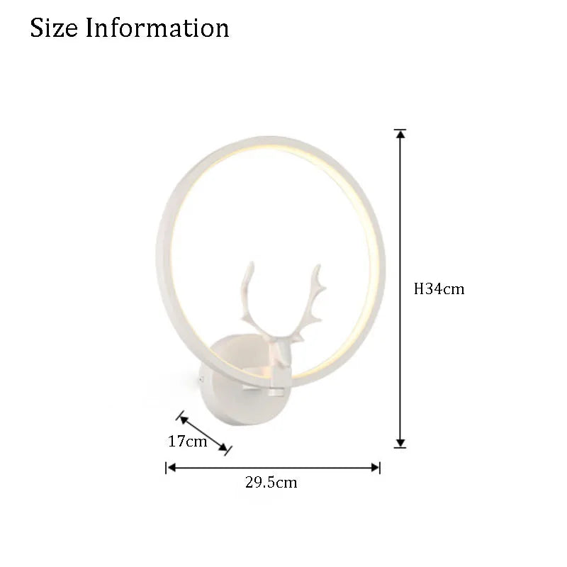 Modern Minimalist LED Wall lamp For Living Room Bedroom Bedside Wall Sconce For Corridor Background Creative Antler Wall Light