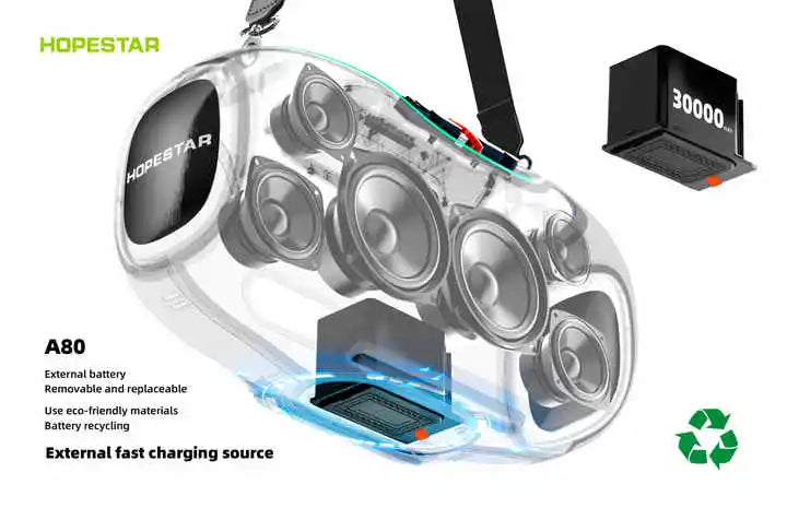 Speaker A80  High Quality Portable Audio Players 350W RGB Wireless Subwoofer Home Theatre USB for Parties Computers DC