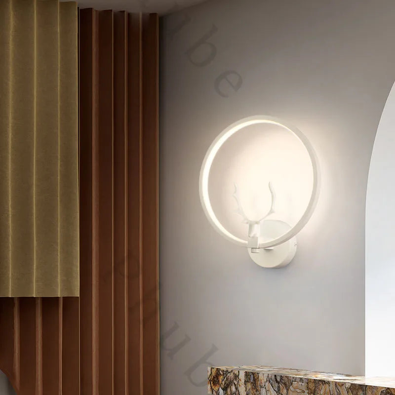 Modern Minimalist LED Wall lamp For Living Room Bedroom Bedside Wall Sconce For Corridor Background Creative Antler Wall Light