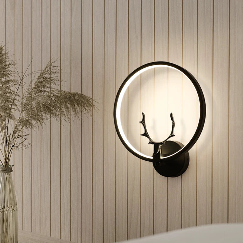 Modern Minimalist LED Wall lamp For Living Room Bedroom Bedside Wall Sconce For Corridor Background Creative Antler Wall Light
