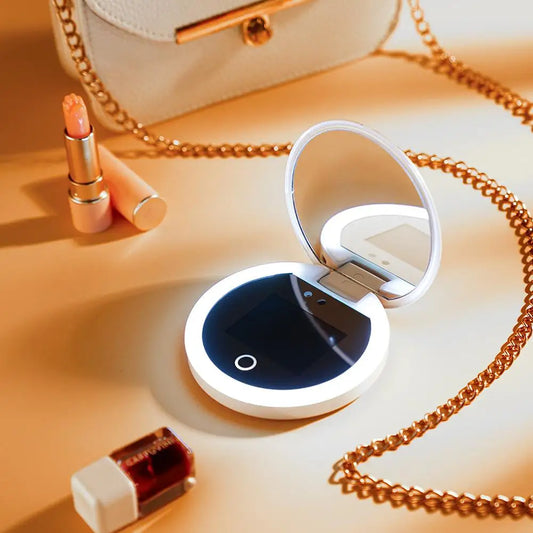 Intelligent Sunscreen UV Makeup Mirror Handheld LED Girl Beauty Makeup Mirror Portable Charging Eye Protection Smart Mirror