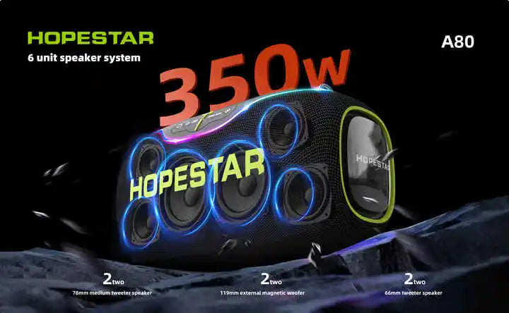 Speaker A80  High Quality Portable Audio Players 350W RGB Wireless Subwoofer Home Theatre USB for Parties Computers DC