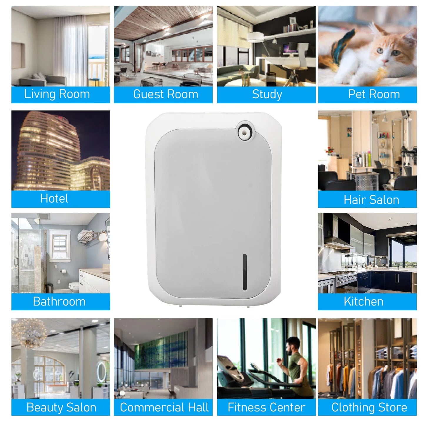 Aromatherapy Diffuser Machine Premium PP 2 Way Placement 140ml 4 Speed Air Diffuser USB Powered for Restaurants