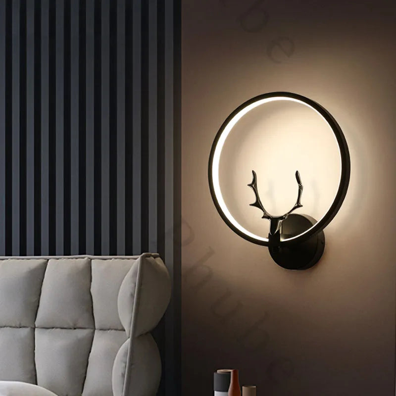 Modern Minimalist LED Wall lamp For Living Room Bedroom Bedside Wall Sconce For Corridor Background Creative Antler Wall Light