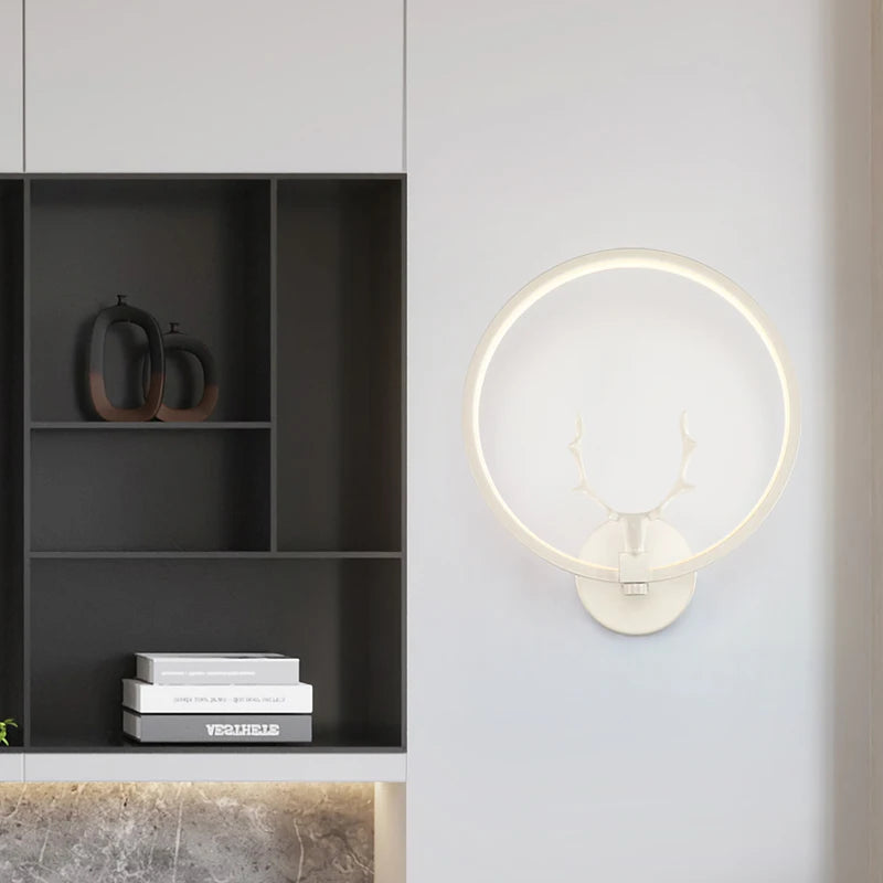 Modern Minimalist LED Wall lamp For Living Room Bedroom Bedside Wall Sconce For Corridor Background Creative Antler Wall Light