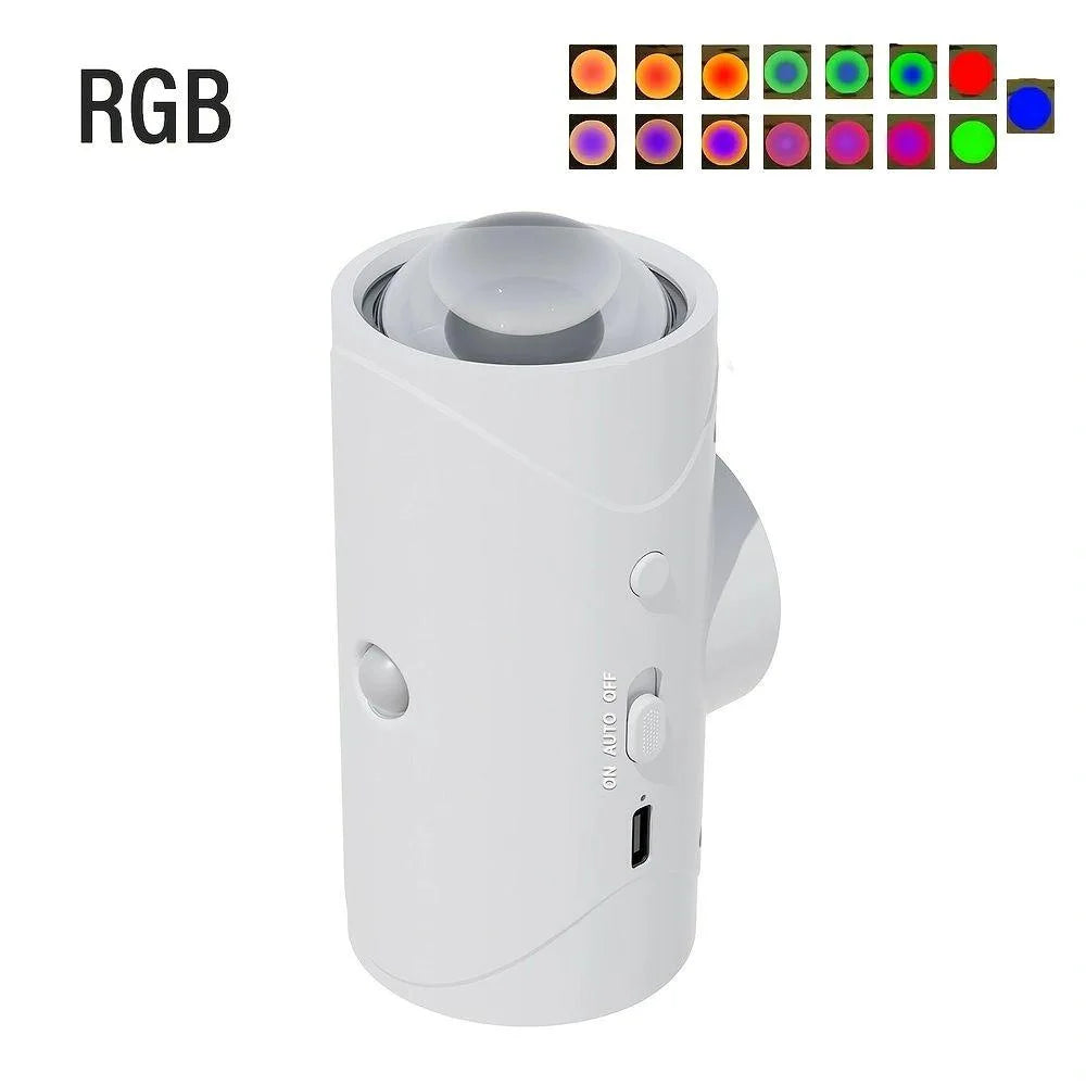 RGB Gradient LED Night Light with Motion Sensor Wall Lamp Rechargeable Ambient Light Dimmable Indoor Lights Magnetic Step Lamp